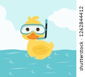 Duck Snorkeling in Sea