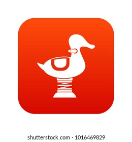 Duck spring see saw icon digital red for any design isolated on white vector illustration