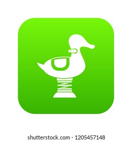 Duck spring see saw icon digital green for any design isolated on white vector illustration