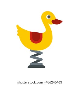 Duck spring see saw icon in flat style on a white background vector illustration