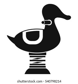 Duck spring see saw icon. Simple illustration of duck spring see saw vector icon for web