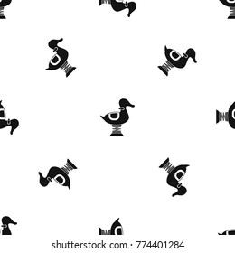Duck spring see saw pattern repeat seamless in black color for any design. Vector geometric illustration