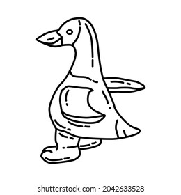 Duck Squeaky Dog Toys for Pet Toys Device Hand Drawn Icon Set Vector.