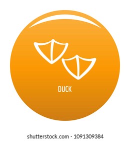 Duck step icon. Simple illustration of duck step vector icon for any design orange