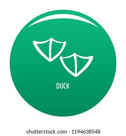 Duck step icon. Simple illustration of duck step vector icon for any design green