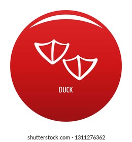 Duck step icon. Simple illustration of duck step vector icon for any design red