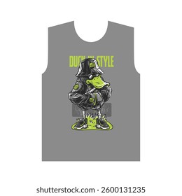 DUCK IN STYLE FIRE GUYS - MODERN AND STYLISH TYPOGRAPHY DESIGN, VECTOR PRINT T-SHIRT, GRAPHIC VECTOR DESIGN, URBAN STYLE, STREET WEAR FASHION ILLUSTRATION, 