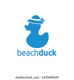 duck summer logo icon template design. beach icon for summer