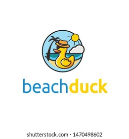 duck summer logo icon template design. beach icon for summer