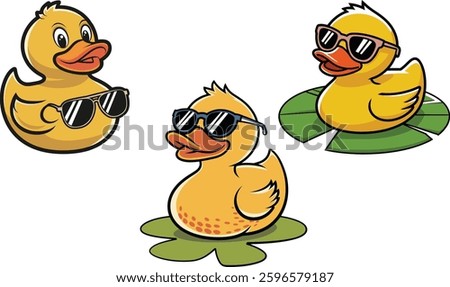 Duck Sunglasses Set Cartoon Character Fun And Stylish Illustration