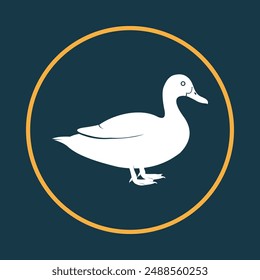 Duck supportive trendy icon joyful abstract vector illustration artwork design