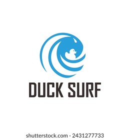 duck surf abstract logo design	