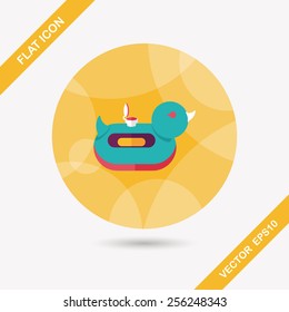 duck  Swim ring flat icon with long shadow,eps10