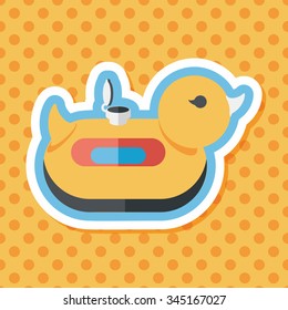 duck  Swim ring flat icon with long shadow,eps10