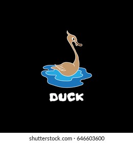 duck swim vector illustration