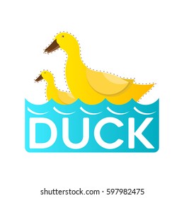 duck swim yellow vector