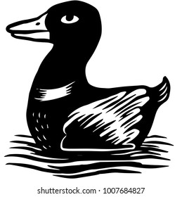 duck swimming icon