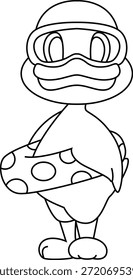 Pato nadando flotador inflable Vector de animales de verano Ilustración de arte gráfico