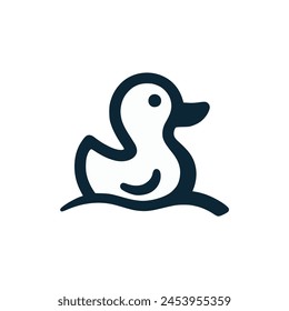 duck swimming logo vector illustration template design