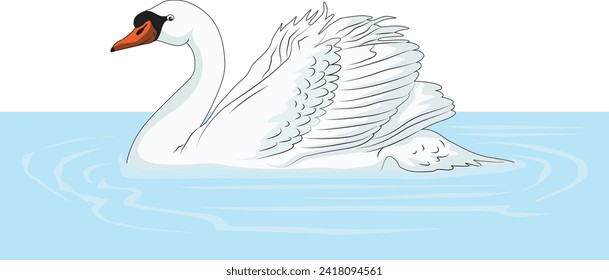 A duck swimming in the pond