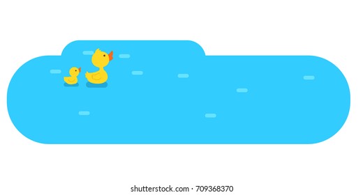 duck swimming in the pond,vector illustration.