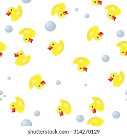 duck swimming seamless pattern