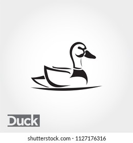 duck  swimming at water logo