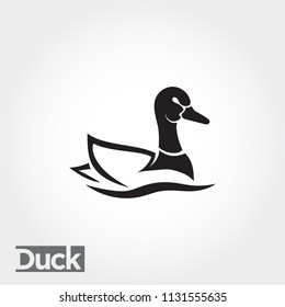 duck swimming at water logo