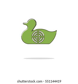Duck target color thin doted line icon. Mbe minimalism style