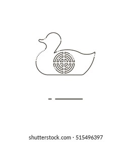 Duck target thin line icon. Mbe minimalism style
