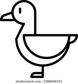 Duck thin line icon. Modern vector illustration of bird.