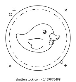 duck toy baby in frame circular