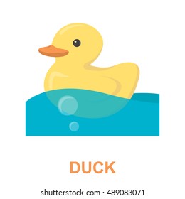 Duck toy cartoon icon. Illustration for web and mobile design.