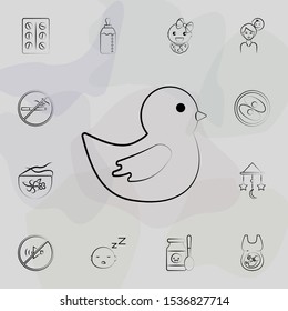 Duck toy concept line icon. Universal set of maternity for website design and development, app development