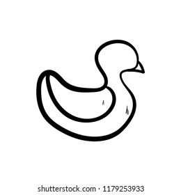 duck toy doodle icon vector 