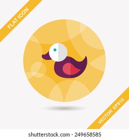 Duck toy flat icon with long shadow,eps 10