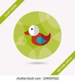 Duck toy flat icon with long shadow,eps 10