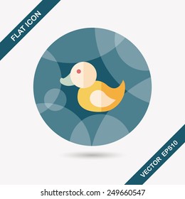 Duck toy flat icon with long shadow,eps 10