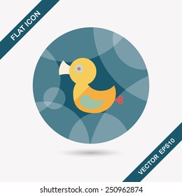 Duck toy flat icon with long shadow,eps 10