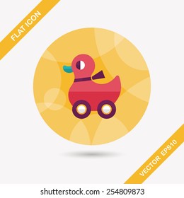 duck toy flat icon with long shadow,eps10