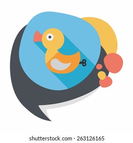 Duck toy flat icon with long shadow,eps 10