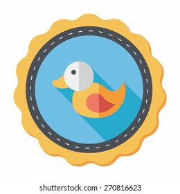 Duck toy flat icon with long shadow,eps 10