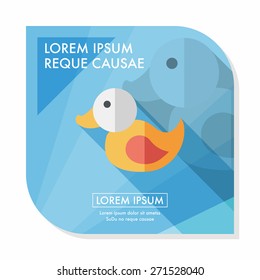 Duck toy flat icon with long shadow,eps 10