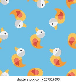 Duck toy flat icon,eps 10 seamless pattern background