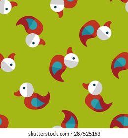 Duck toy flat icon,eps 10 seamless pattern background