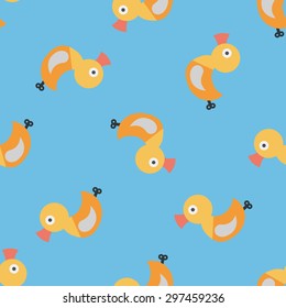 Duck toy flat icon,eps 10 seamless pattern background