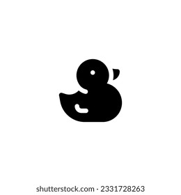 Duck toy glyph style icon and illustration - vector