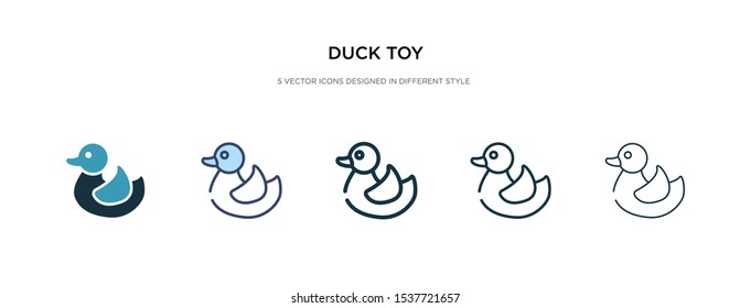 duck toy icon in different style vector illustration. two colored and black duck toy vector icons designed in filled, outline, line and stroke style can be used for web, mobile, ui