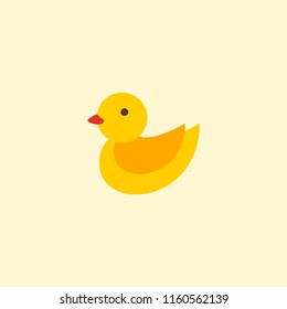Duck toy icon flat element. Vector illustration of duck toy icon flat isolated on clean background for your web mobile app logo design.