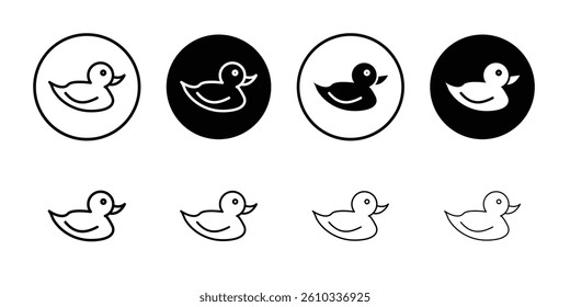 Duck toy icon Flat fill set collection